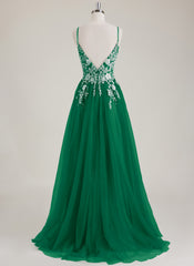 Sleeveless V-Neck Sequins Tull Ball-Gown/Princess Maxi Dress