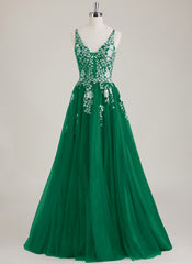 Sleeveless V-Neck Sequins Tull Ball-Gown/Princess Maxi Dress