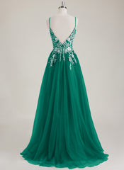 Sleeveless V-Neck Sequins Tulle Ball-Gown/Princess Maxi Dress