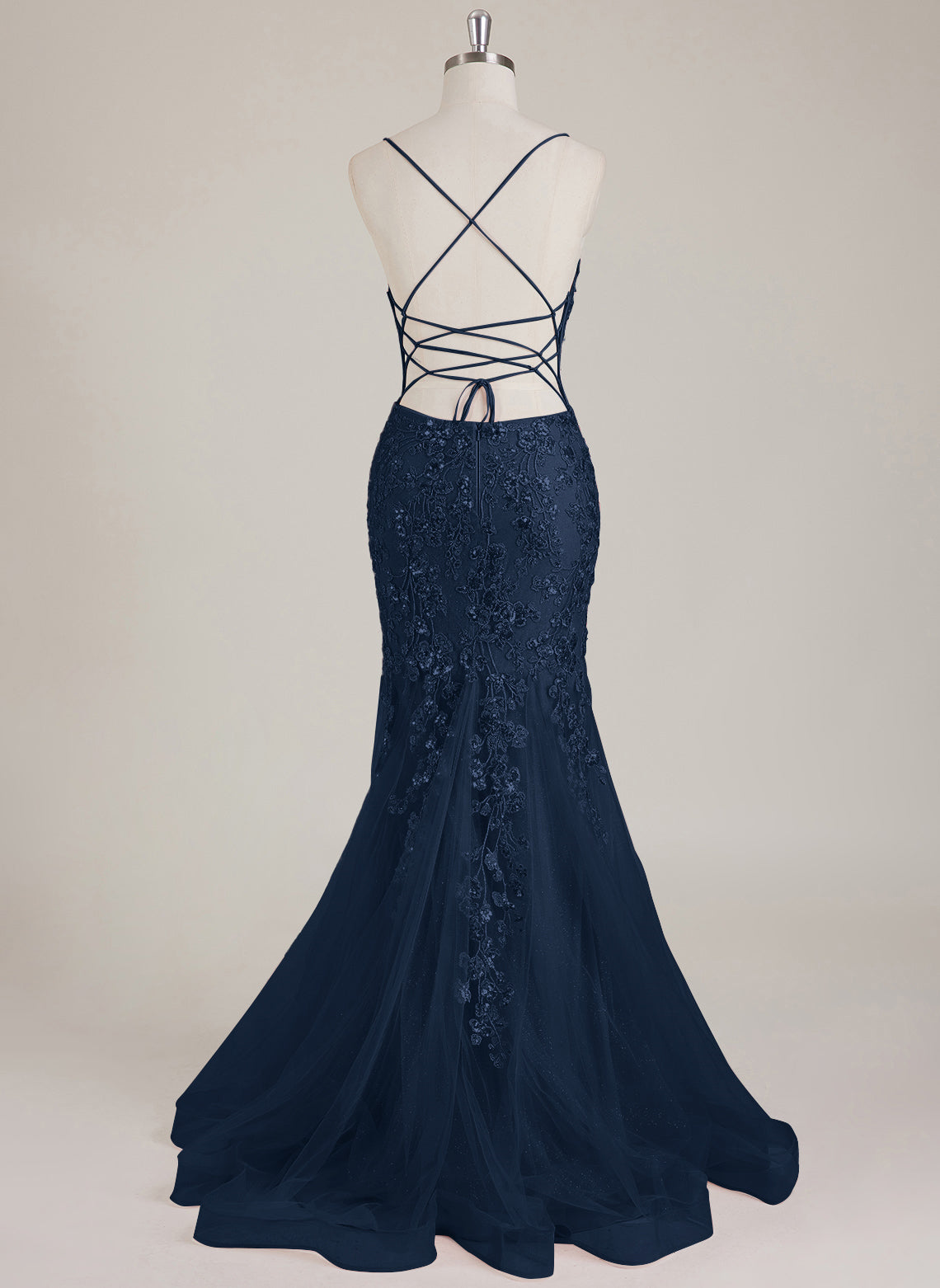 Sleeveless V-Neck Sequins Tulle Trumpet/Mermaid Maxi Dress