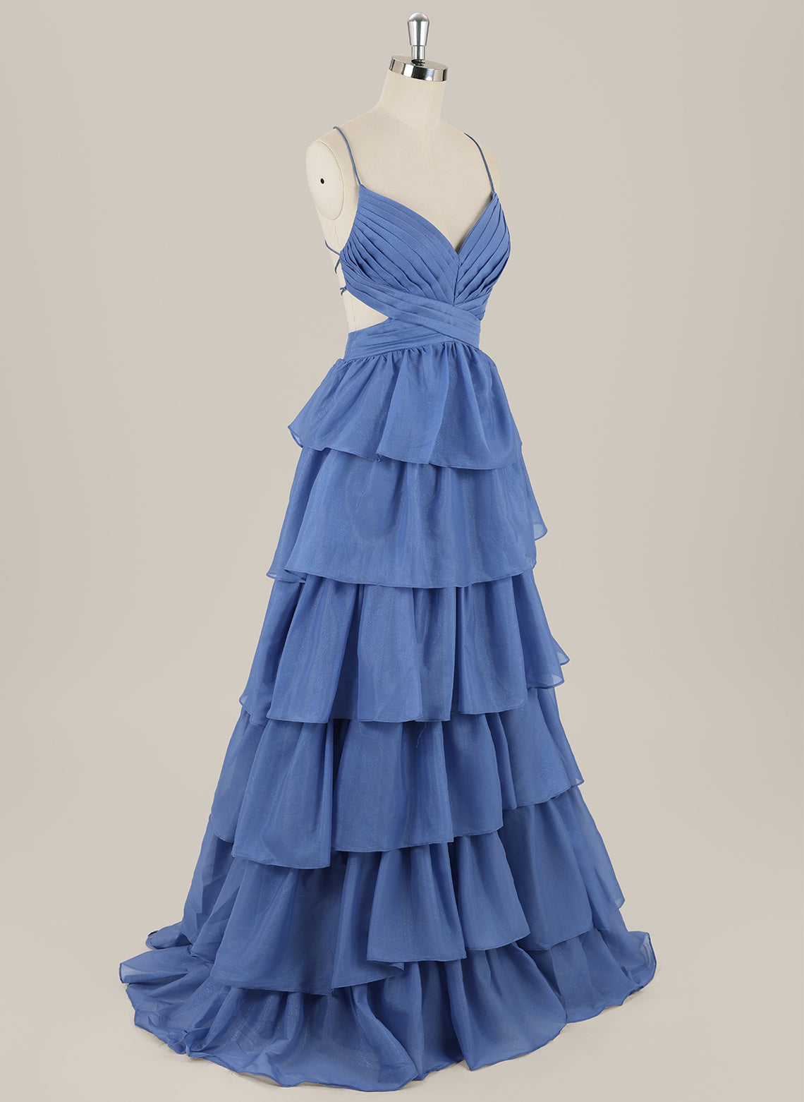Ball-Gown/Princess Sleeveless Sweep Train Organza Maxi Dress With Pleated