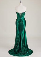 Sleeveless V-Neck Rhinestone Jersey Trumpet/Mermaid Maxi Dress With Leg Slit