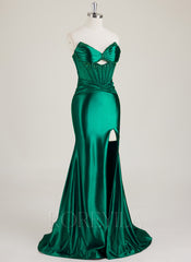 Sleeveless V-Neck Rhinestone Jersey Trumpet/Mermaid Maxi Dress With Leg Slit