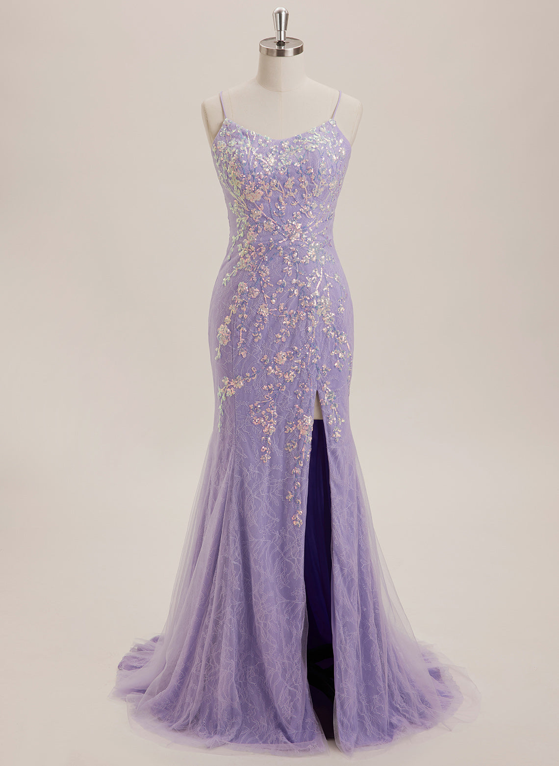 Trumpet/Mermaid Scoop Floor-Length Lace Maxi Dresses With Sequins
