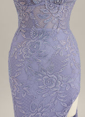 Trumpet/Mermaid Sleeveless Sweep Train Lace Prom Dress With Rhinestone
