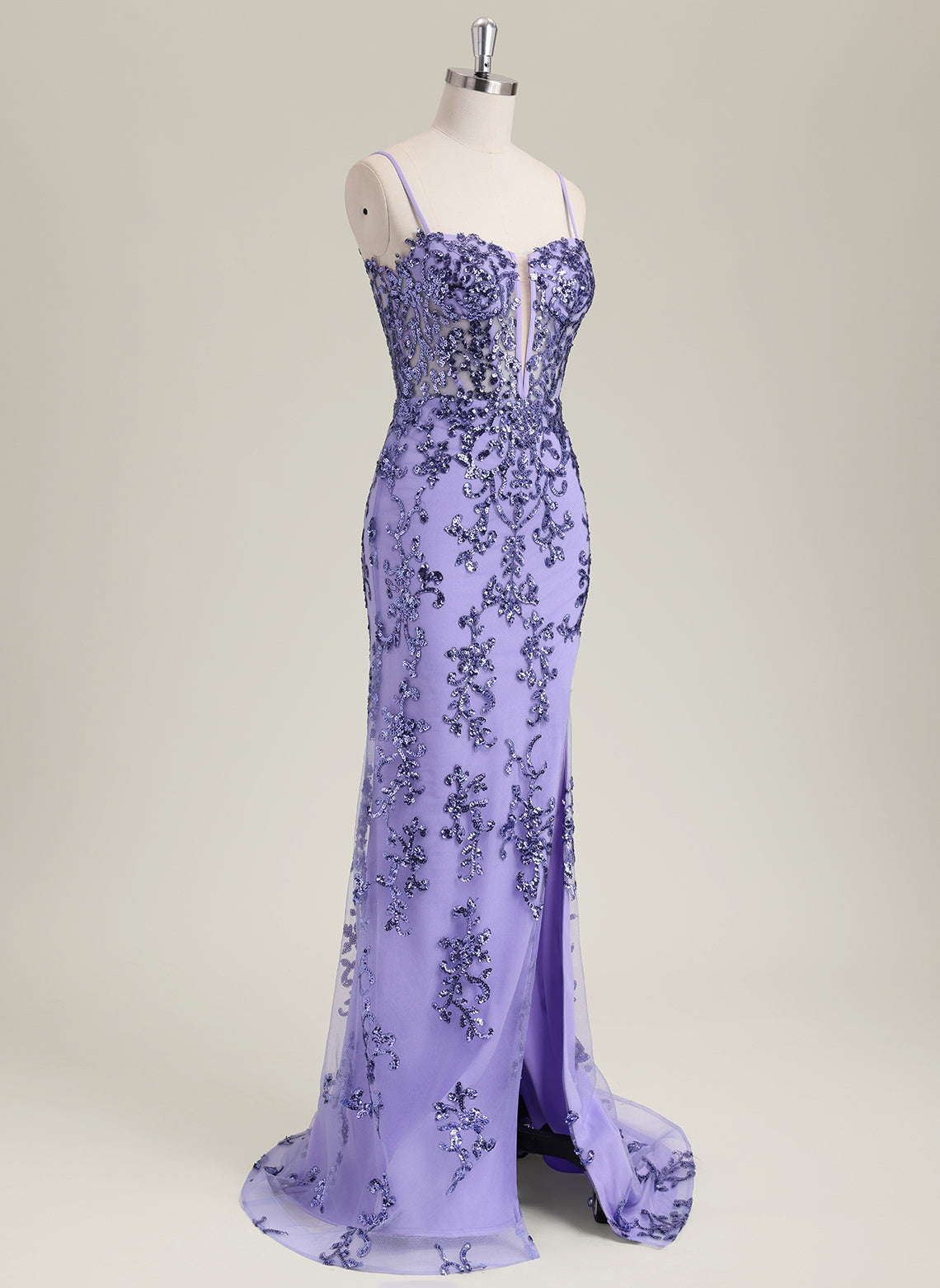 Trumpet/Mermaid Sleeveless Sweep Train Sequin Prom Dress With Sequins