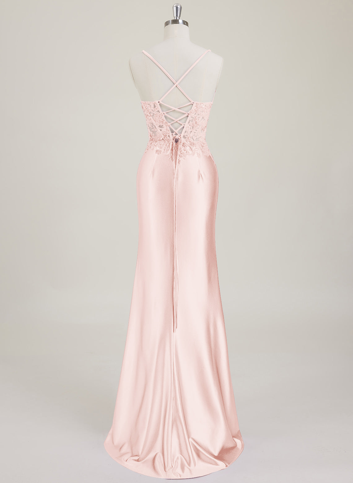Spaghetti Straps V-Neck Sequins Jersey Trumpet/Mermaid Maxi Dress With Leg Slit