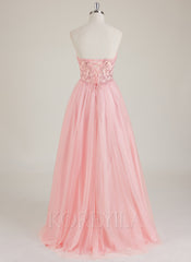 Strapless Sweetheart Rhinestone Sequins Tulle Ball-Gown/Princess Maxi Dress