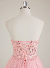 Strapless Sweetheart Rhinestone Sequins Tulle Ball-Gown/Princess Maxi Dress