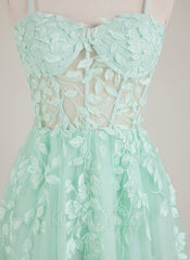 Sleeveless Sweetheart 3D Floral Tulle Trumpet/Mermaid Maxi Dress