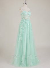 Sleeveless Sweetheart 3D Floral Tulle Trumpet/Mermaid Maxi Dress
