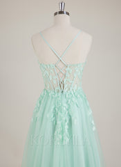 Sleeveless Sweetheart 3D Floral Tulle Trumpet/Mermaid Maxi Dress