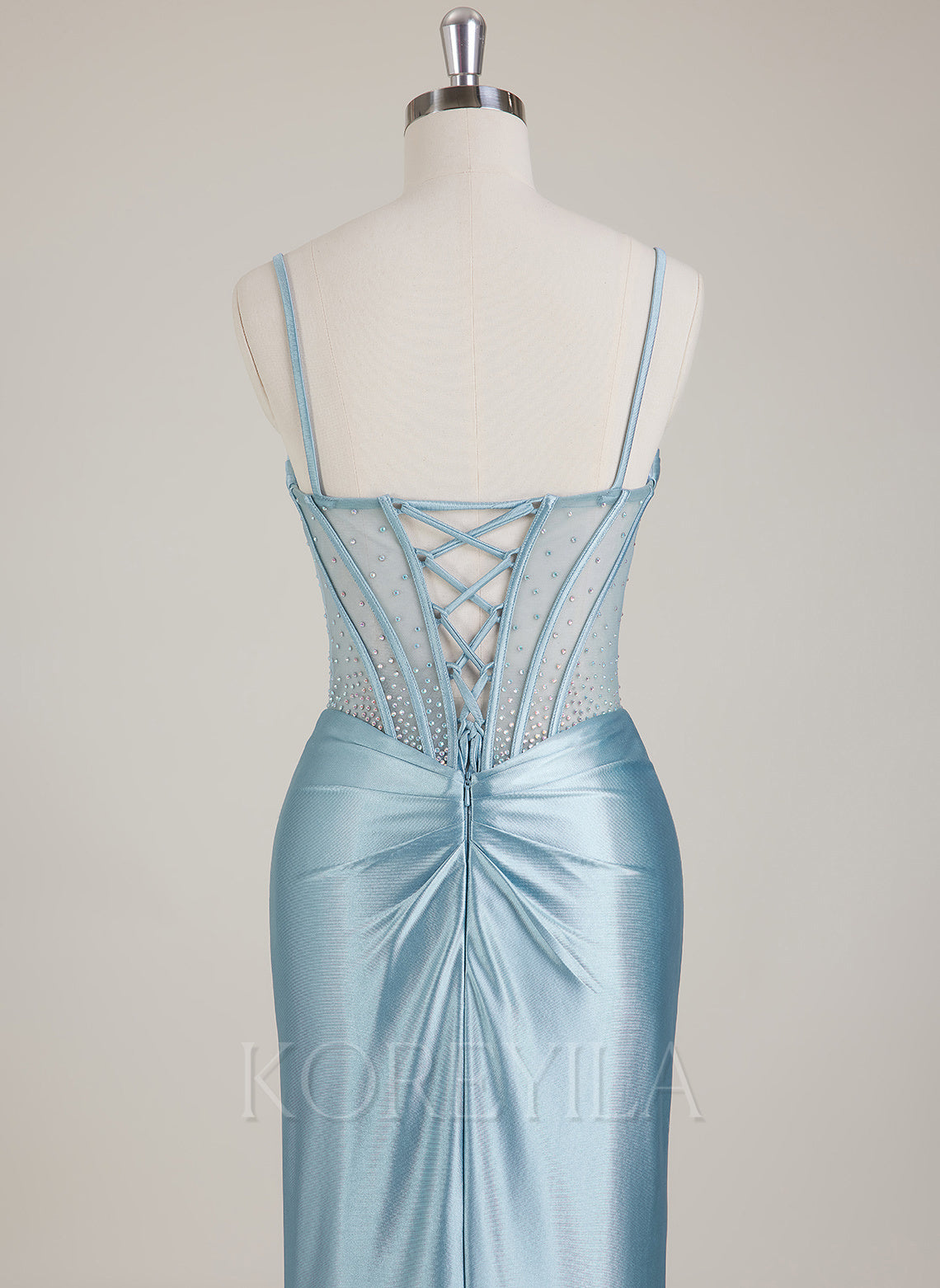 Sleeveless Sweetheart Rhinestone Jersey Trumpet/Mermaid Maxi Dress With Leg Slit