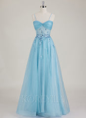 Sleeveless Sweetheart Sequins 3D Floral Tulle Ball-Gown/Princess Maxi Dress