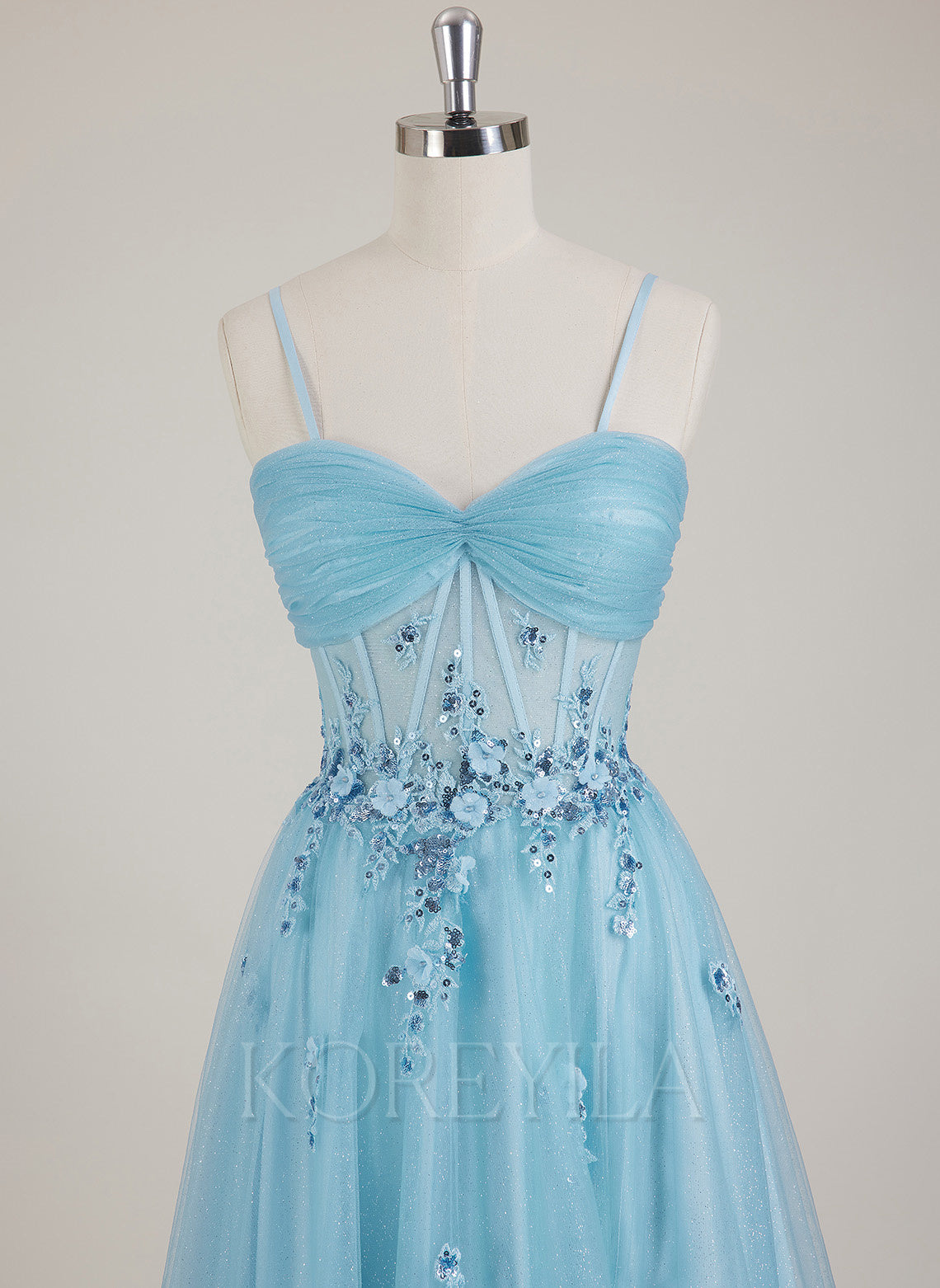 Sleeveless Sweetheart Sequins 3D Floral Tulle Ball-Gown/Princess Maxi Dress