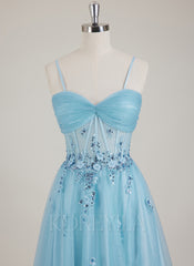 Sleeveless Sweetheart Sequins 3D Floral Tulle Ball-Gown/Princess Maxi Dress