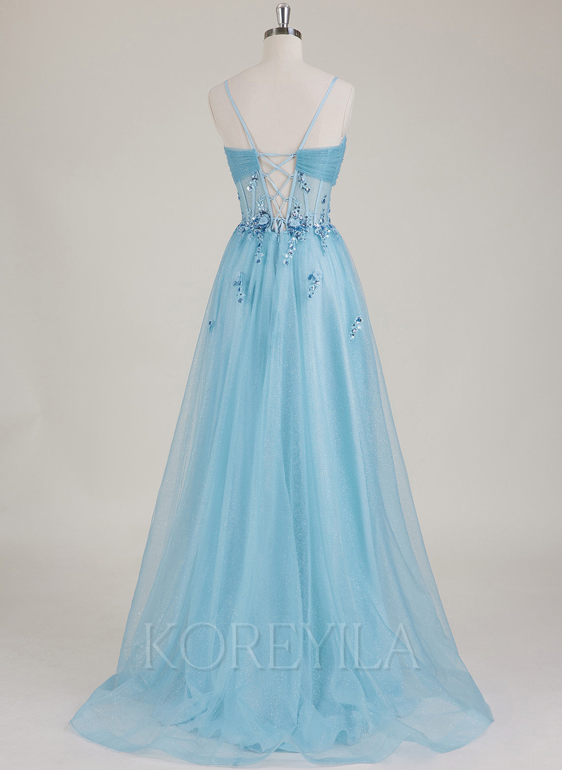 Sleeveless Sweetheart Sequins 3D Floral Tulle Ball-Gown/Princess Maxi Dress