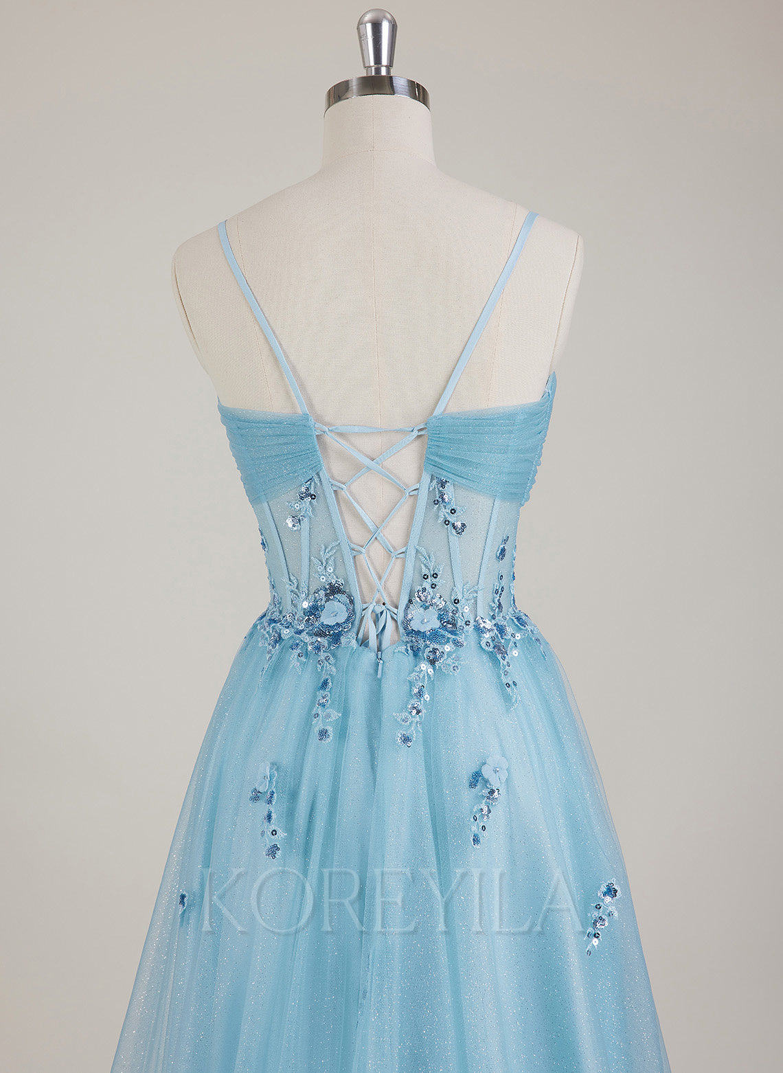 Sleeveless Sweetheart Sequins 3D Floral Tulle Ball-Gown/Princess Maxi Dress
