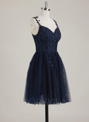 Sleeveless V-Neck Tulle Ball-Gown/Princess Mini Dress