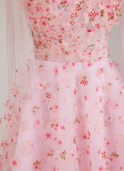 Sleeveless Sweetheart 3D Floral Tulle Ball-Gown/Princess Mini Dress