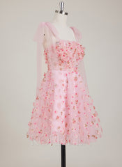 Sleeveless Sweetheart 3D Floral Tulle Ball-Gown/Princess Mini Dress