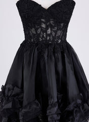 Ball-Gown/Princess Sleeveless Short Organza Homecoming Dress With Rhinestone