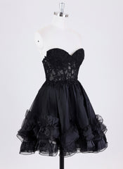 Ball-Gown/Princess Sleeveless Short Organza Homecoming Dress With Rhinestone