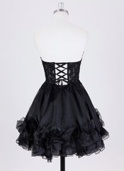Ball-Gown/Princess Sleeveless Short Organza Homecoming Dress With Rhinestone