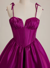 Ball-Gown/Princess Short Satin Mini Dress With Pleated