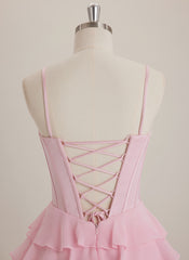 V-Neck Short Chiffon Mini Dress