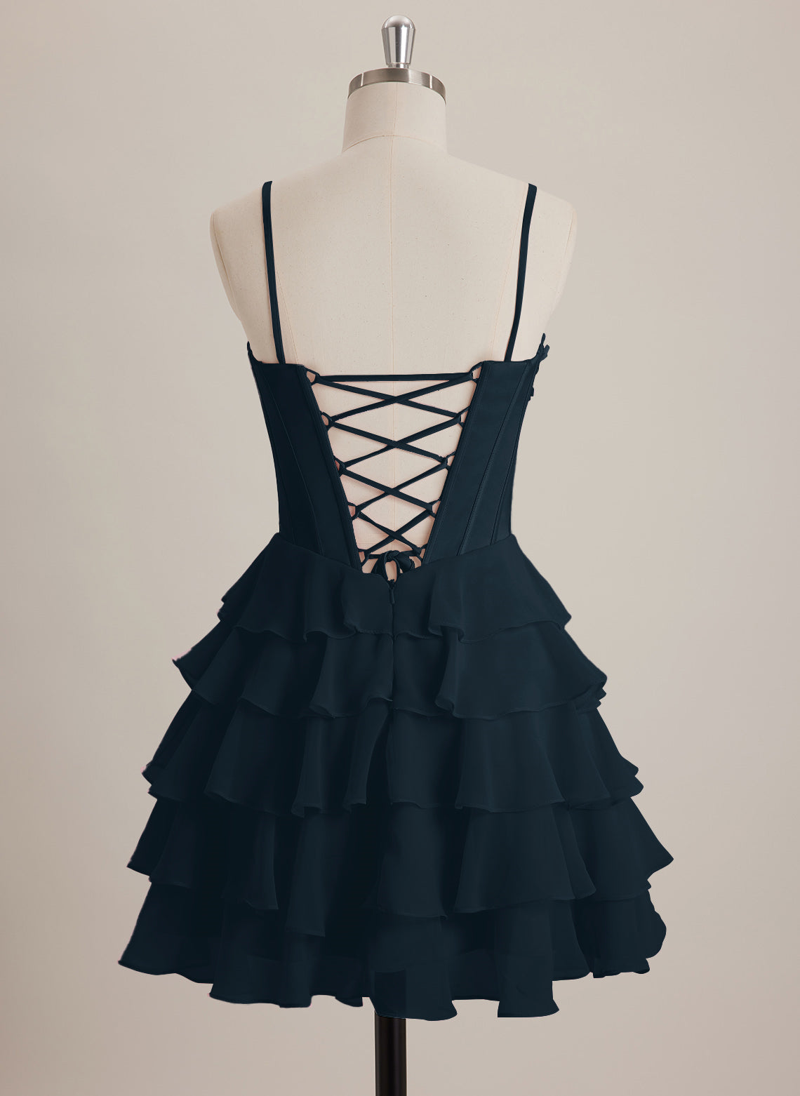 V-Neck Short Chiffon Mini Dress
