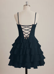 V-Neck Short Chiffon Mini Dress