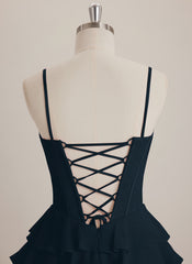 V-Neck Short Chiffon Mini Dress