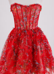 Ball-Gown/Princess Sleeveless Short Tulle Homecoming Dress With Ruffle