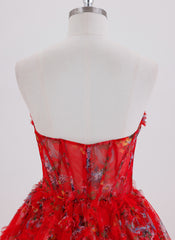 Ball-Gown/Princess Sleeveless Short Tulle Homecoming Dress With Ruffle