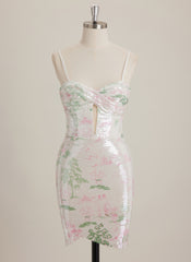 Sheath/Column Sweetheart Short Sequin Mini Dress With Sequins