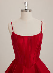 Ball-Gown/Princess Square Short Satin Mini Dress