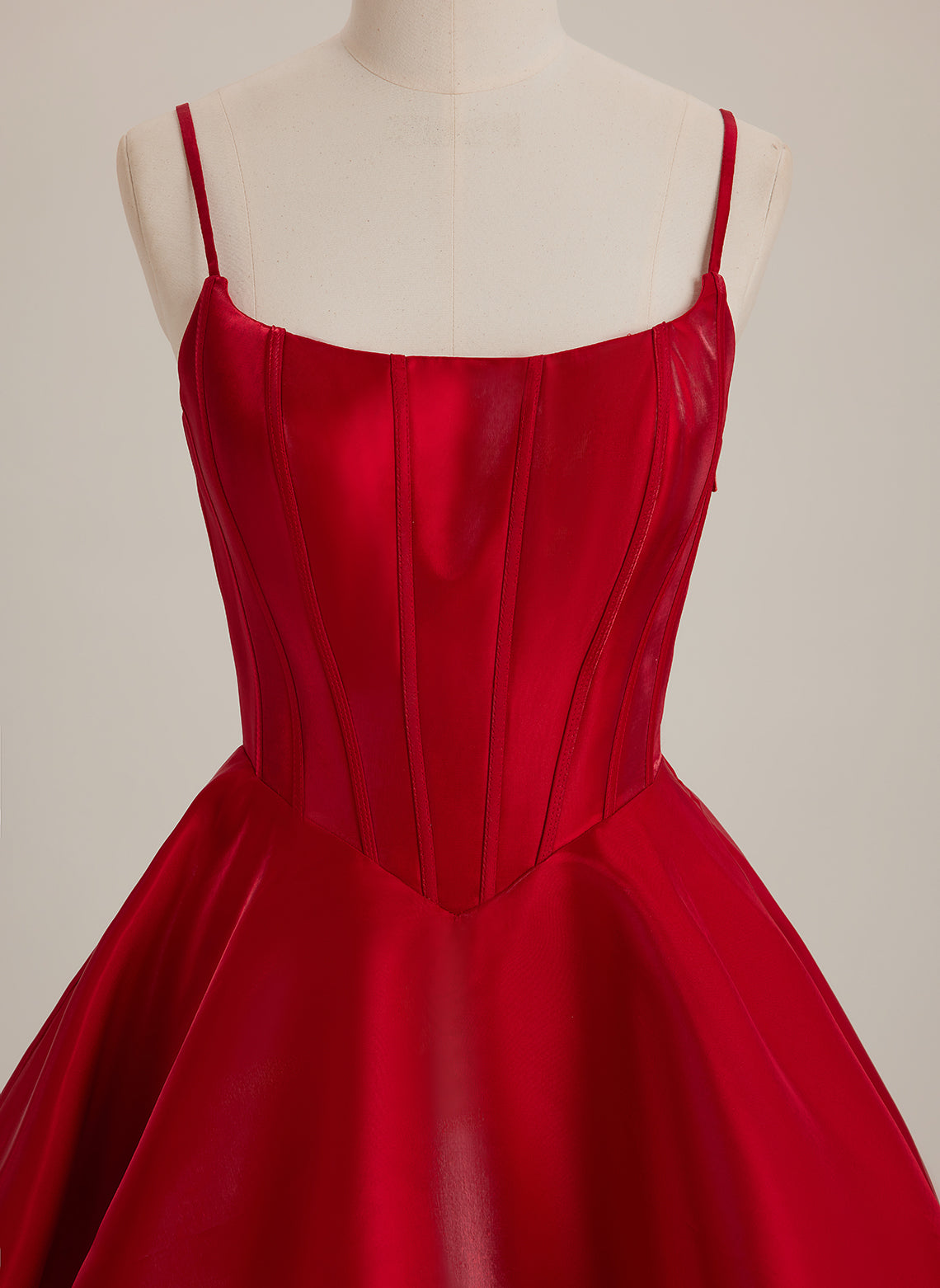 Ball-Gown/Princess Square Short Satin Mini Dress