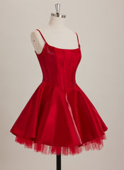 Ball-Gown/Princess Square Short Satin Mini Dress
