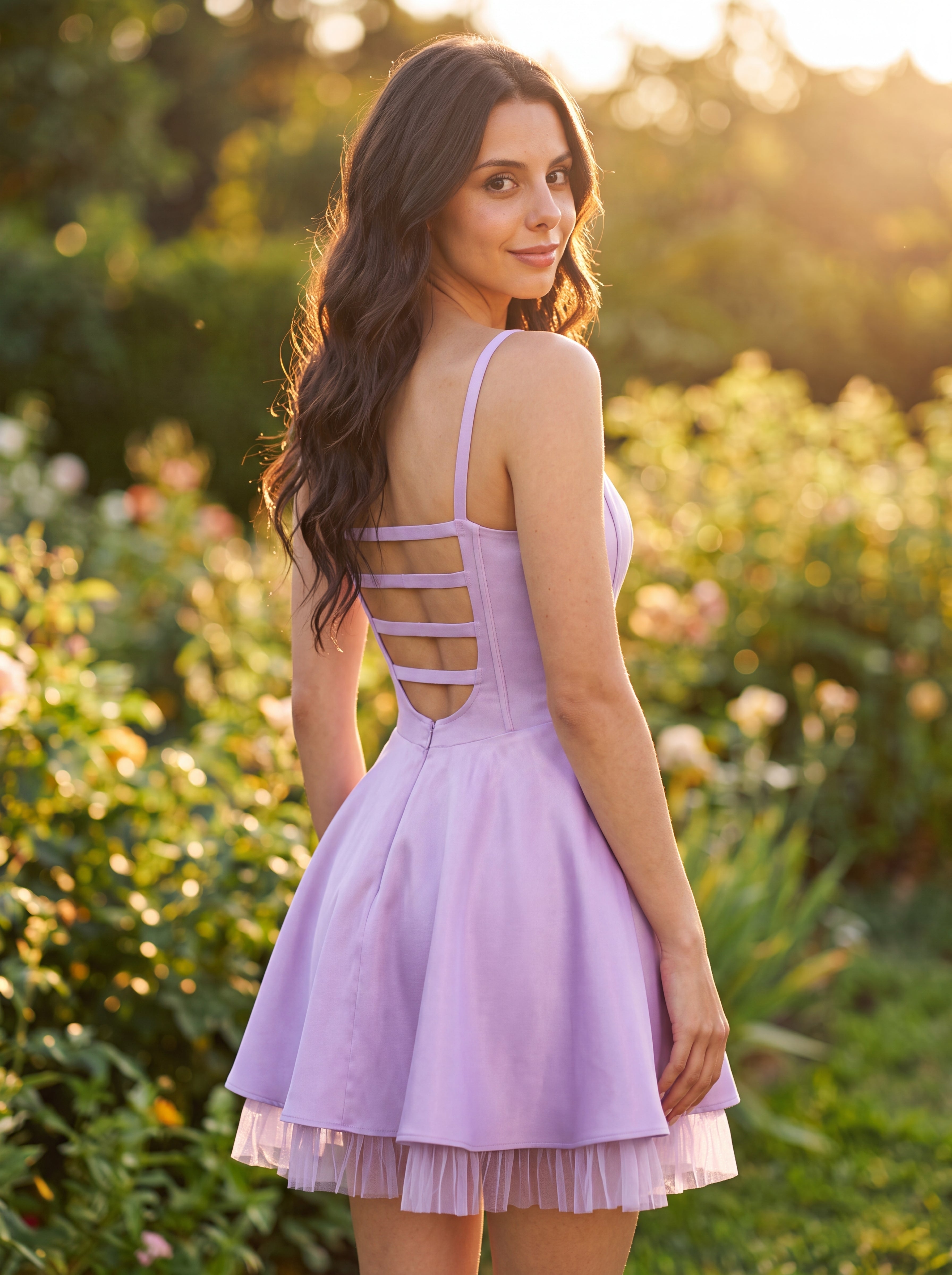Ball-Gown/Princess Square Short Satin Mini Dress