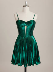 A-line Sweetheart Short Metallic Mini Dress