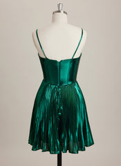 A-line Sweetheart Short Metallic Mini Dress