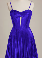 A-line Sweetheart Short Metallic Mini Dress