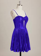 A-line Sweetheart Short Metallic Mini Dress