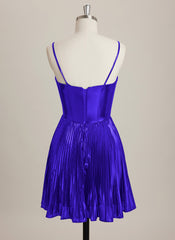 A-line Sweetheart Short Metallic Mini Dress