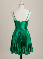 A-line Sweetheart Short Metallic Mini Dress