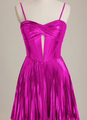 A-line Sweetheart Short Metallic Mini Dress