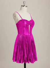 A-line Sweetheart Short Metallic Mini Dress