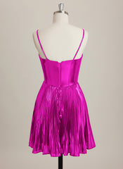 A-line Sweetheart Short Metallic Mini Dress