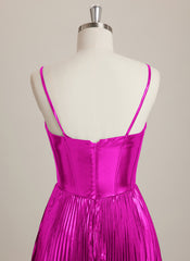 A-line Sweetheart Short Metallic Mini Dress